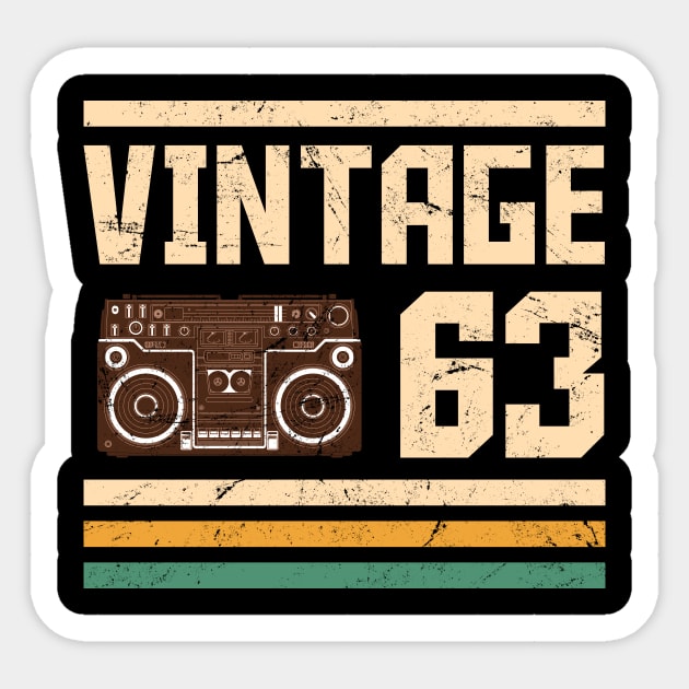 Vintage 1963  59 years old Sticker by hoopoe